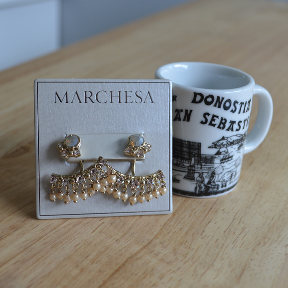 🆕 MARCHESA Gilded Gala Swarovski Earrings - Picture 2 of 8